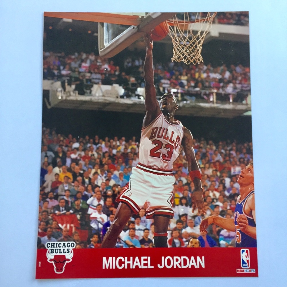 Michael Jordan 8”x10” poster/card NBA Hoops 1990